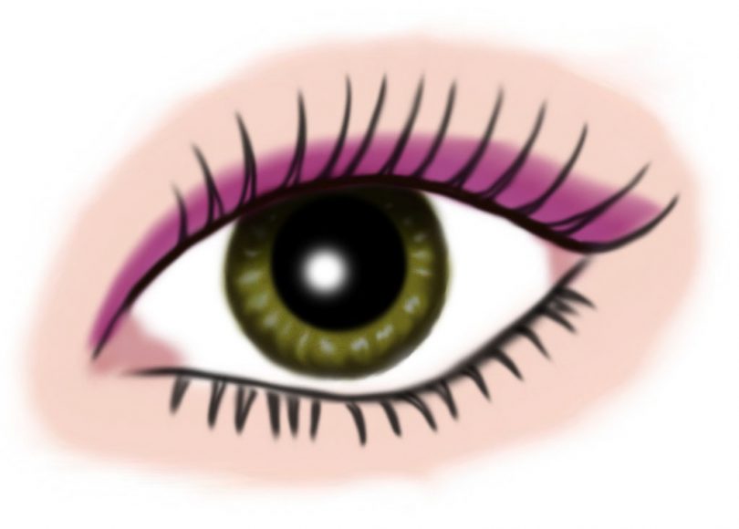 auge gruen - makeup pink