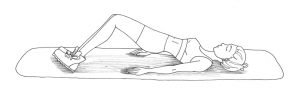 Illustration mit Oberkörper am Boden und Po angehoben