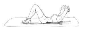 Illustration mit Beinen angewinkelt und Kopf angehoben