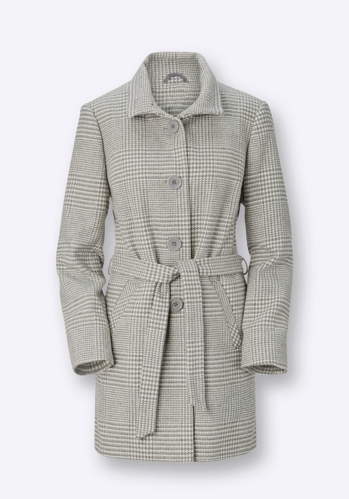 Grauer Glencheck-Mantel Produktbild