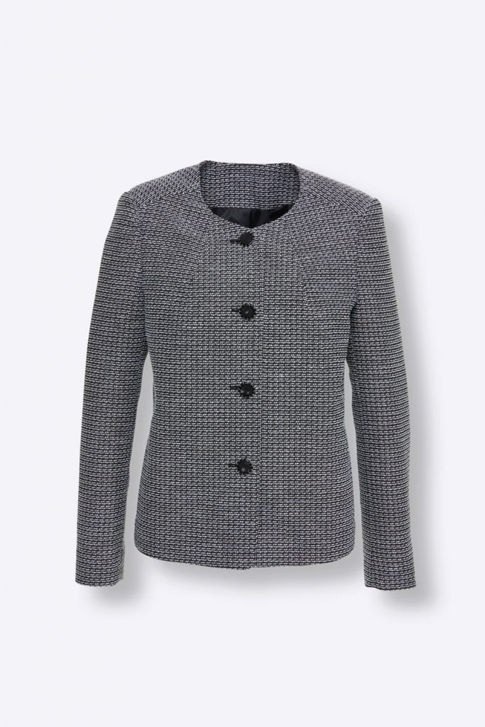 Grauer Blazer in Bouclé-Qualität fürs Herbst Outfit