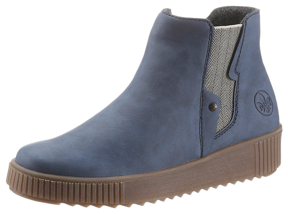 Blaue Chelsea Boots fürs Herbst Outfit