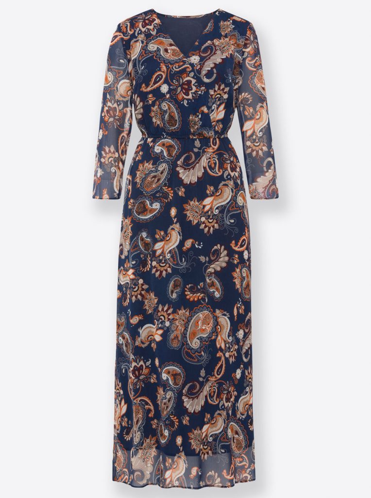 Paisley Kleid mit V-Ausschnitt Produktbild
