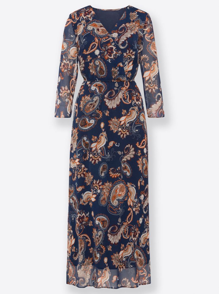 Paisley Kleid mit V-Ausschnitt Produktbild