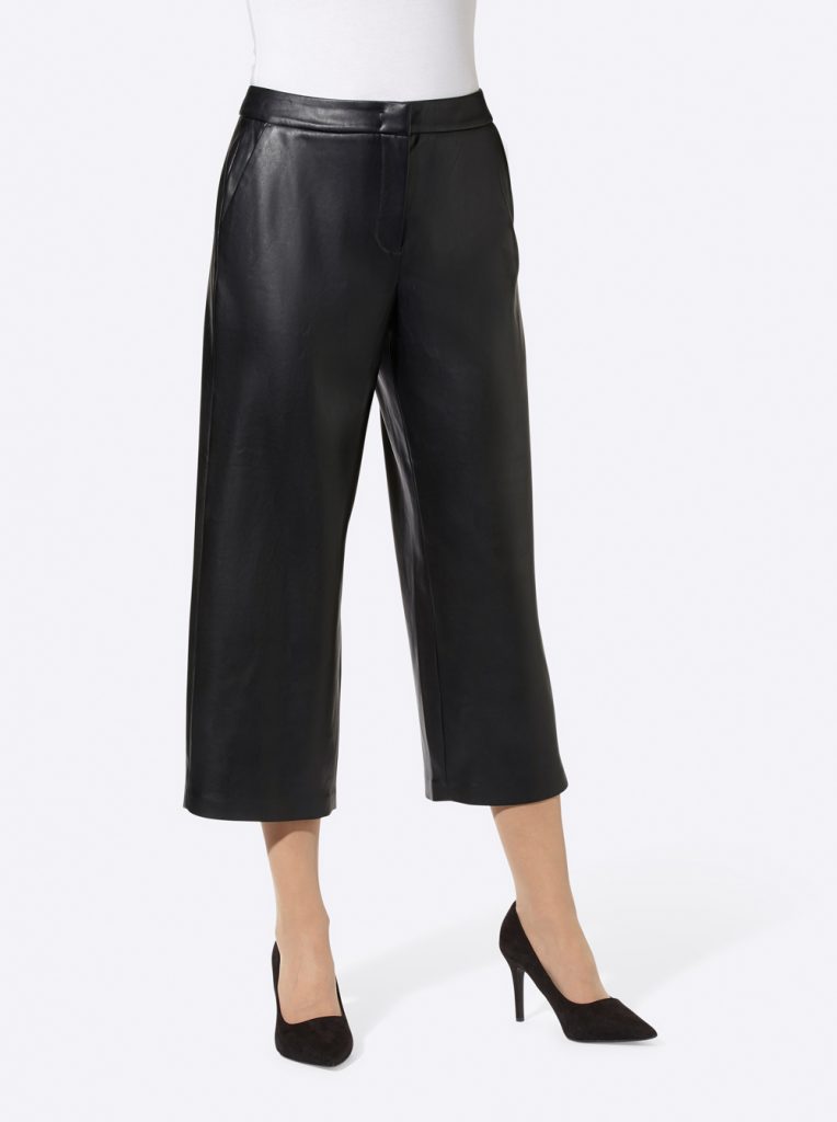 Schwarze Culotte aus Leder