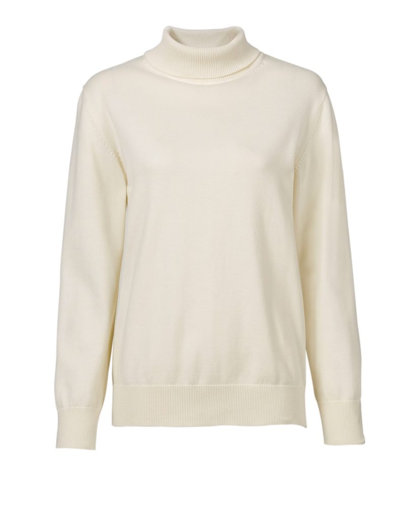 Rollkragenpullover in Ecru