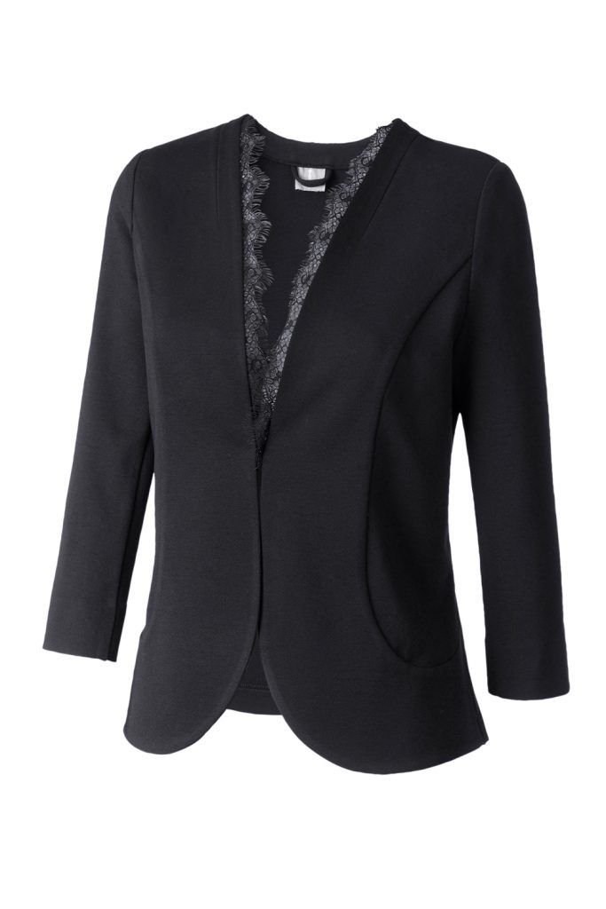 Schwarzer Blazer mit Spitze