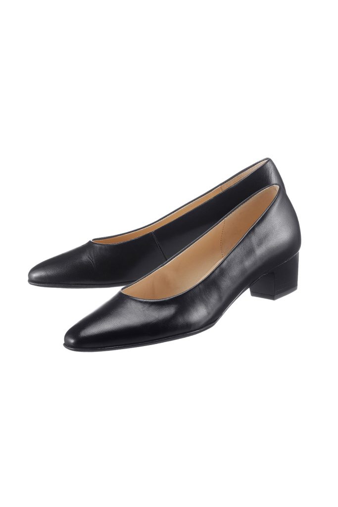 Schwarze Leder-Pumps